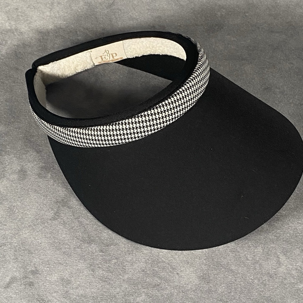 EP Pro Women's Golf Visor Hat Black White One Size Vintage Vacation
